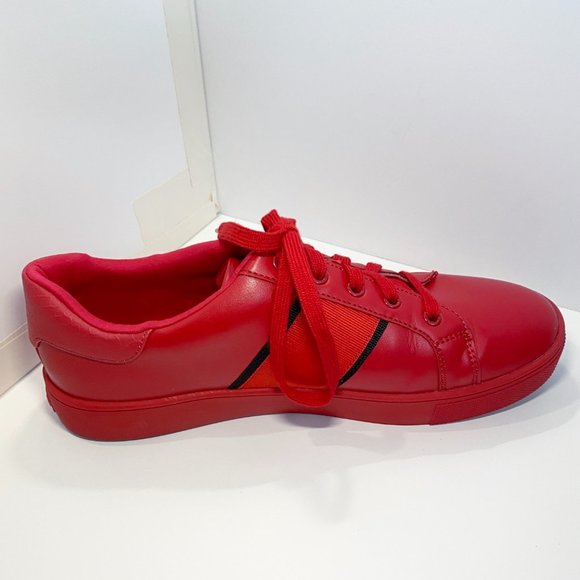 Aldo Red Sneakers Gold Glitter Heart Size 9M - Picture 3 of 12